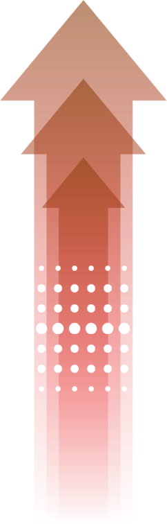 Red arrow with filtration technology on top