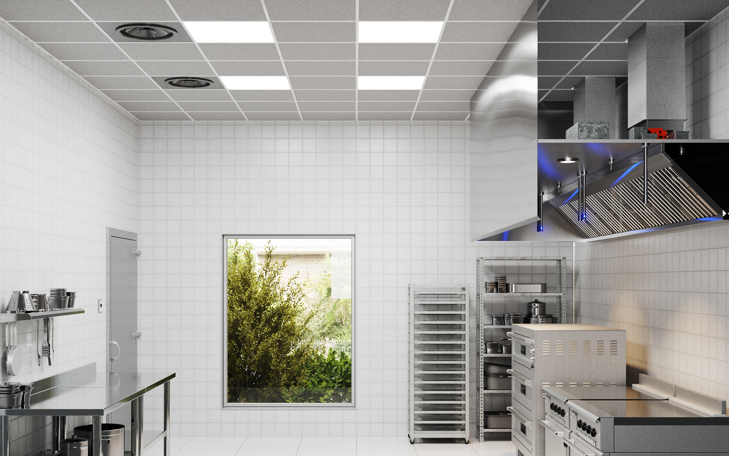 Cuisine dans laquelle est installée la technologie Iris bleu